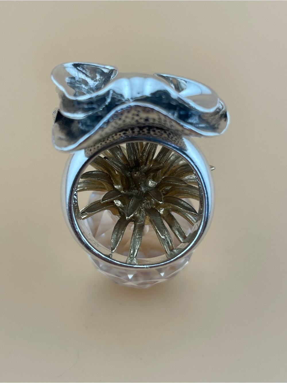 Sterling Silver Statement Flower Ring 925 Thailand Artisan Design - Picture 3 of 13